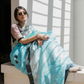Aqua Noir Linen Saree
