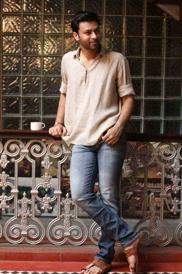 Linen Button Style Collar Shirt for Men