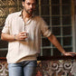 Linen Button Style Collar Shirt for Men